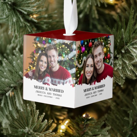 Eerste kerst Merry & Married 2 Foto Decoratie (Boom)