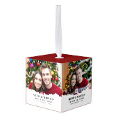 Eerste kerst Merry & Married 2 Foto Decoratie (Achter hoekig)