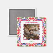 Eerste kerst met eigen foto pasgetrouwden nieuw hu magneet (Voorkant / Achterkant)