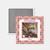 Eerste kerst met eigen foto pasgetrouwden nieuw hu magneet (Voorkant / Achterkant)