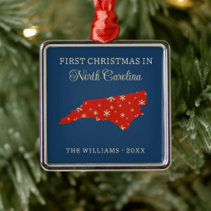 Eerste kerst met het gezin in North Carolina, VS-s Metalen Ornament