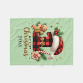 Eerste kerst met jaar baby fleece deken (Voorkant (Horizontaal))