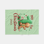 Eerste kerst met jaarbaby  fleece deken (Voorkant (Horizontaal))