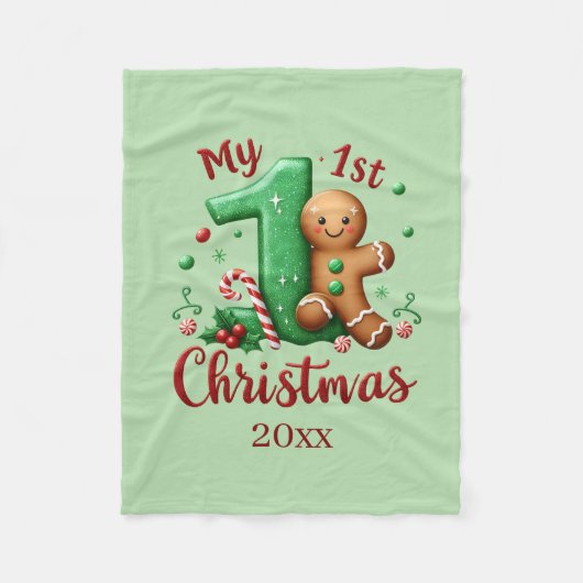Eerste kerst met jaarbaby  fleece deken (Voorkant)