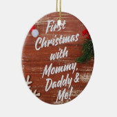 Eerste kerst met mama en papa keramisch ornament (Rechts)