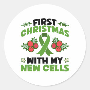 Eerste kerst met mijn nieuwe cellen - stamcel CHRI Ronde Sticker