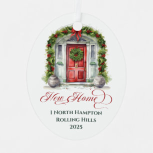 Eerste kerst met monogram in nieuw huis Metaal orn Metalen Ornament