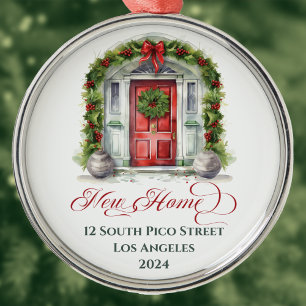 Eerste kerst met monogram in nieuw huis metalen ornament
