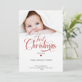 Eerste kerst met Photo Holiday Kaart (Staand voorkant)