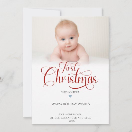 Eerste kerst met Photo Holiday Kaart (Voorkant)