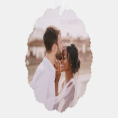 Eerste kerst Moderne Mr. Mrs. Fotosjabloon Ornament Kaart (Rechts)