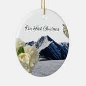 Eerste kerst Mountain Rose-ornament Keramisch Ornament (Rechts)