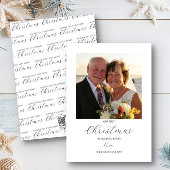 Eerste kerst Mr en Mrs Simple Square Foto Feestdagenkaart