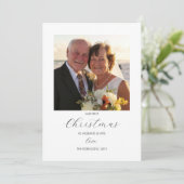 Eerste kerst Mr en Mrs Simple Square Foto Feestdagenkaart (Staand voorkant)