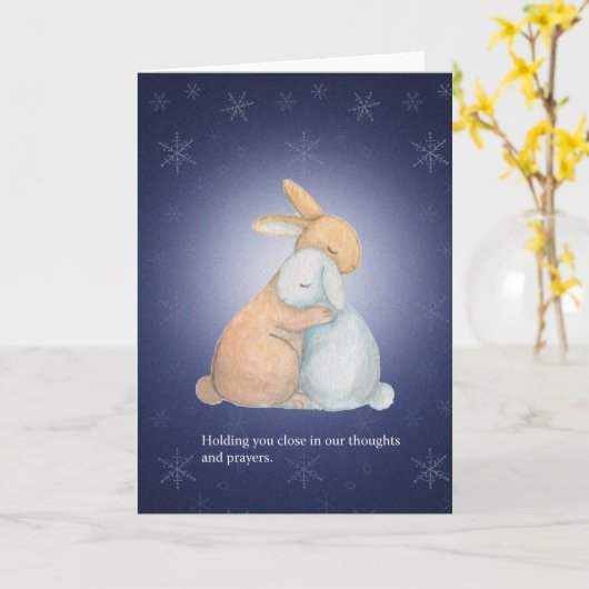 Eerste kerst na overlijden, rouwvakantie kaart (Gele Bloem)