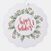 Eerste kerst nanny opa foto bessen ornament kaart (Achterkant)