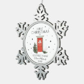 Eerste kerst Nieuw Home Adres Aangepaste Ornamente Tin Sneeuwvlok Ornament (Rechts)