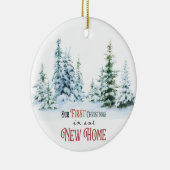 Eerste kerst nieuw huis keramisch ornament (Rechts)