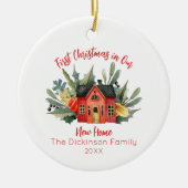 Eerste kerst nieuw startpunt keramisch ornament (Voorkant)