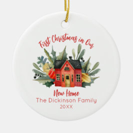 Eerste kerst nieuw startpunt keramisch ornament