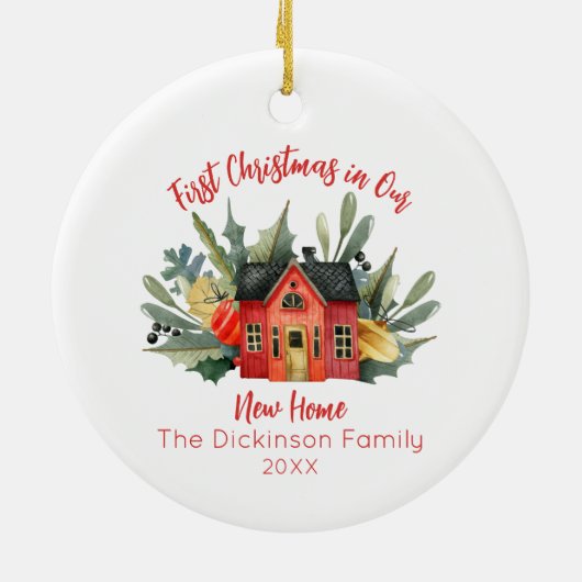 Eerste kerst nieuw startpunt keramisch ornament (Achterkant)