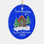 Eerste kerst nieuw startpunt keramisch ornament (Rechts)