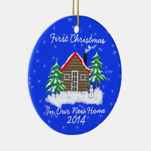 Eerste kerst nieuw startpunt keramisch ornament (Rechts)