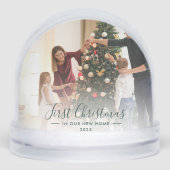 Eerste kerst Nieuwe Home Foto's Feestdagen Sneeuwbol (Voorkant)