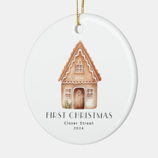 Eerste kerst Nieuwe Home Gingerbread Ornament (Links)