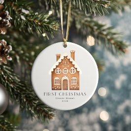 Eerste kerst Nieuwe Home Gingerbread Ornament