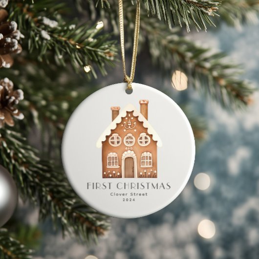 Eerste kerst Nieuwe Home Gingerbread Ornament