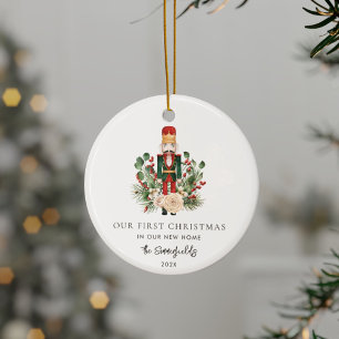 Eerste kerst Nieuwe Home Notenkraker Script Keramisch Ornament