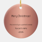 Eerste kerst Nieuwe Home quote roos goldendoodle Keramisch Ornament (Achterkant)