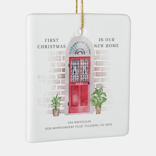 Eerste kerst Nieuwe Home Rode Deur Boho Keramisch Ornament (Rechts)