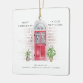 Eerste kerst Nieuwe Home Rode Deur Boho Keramisch Ornament (Links)