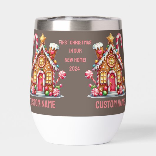 Eerste kerst nieuwe huis citaat brnWater fles (Achterkant)