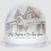 Eerste kerst Nieuwe Huis Familie Foto's Custom Sneeuwbol (Achterkant)