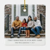 Eerste kerst Nieuwe Huis Gepersonaliseerde Familie Keramisch Ornament (Achterkant)