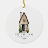 Eerste kerst nieuwe huis Waterverf Ornament (Voorkant)