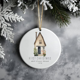 Eerste kerst nieuwe huis Waterverf Ornament