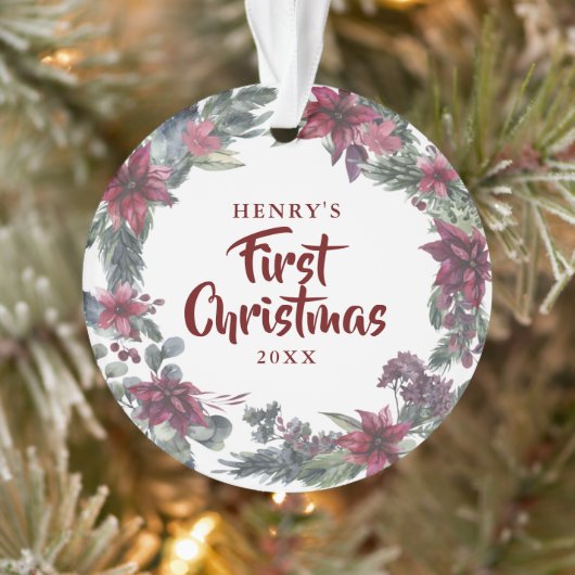 Eerste kerst nieuwe huisdier hond kat foto bloemst ornament (Boom)