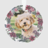 Eerste kerst nieuwe huisdier hond kat foto bloemst ornament (achterkant)