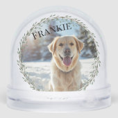 Eerste kerst nieuwe puppy foto familie van drie sneeuwbol (Achterkant)