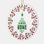 Eerste kerst Nieuwe startende Logo voor thuisbedri Keramisch Ornament (Links)