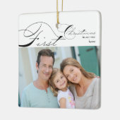 Eerste kerst Nieuwe startfoto legant kalligrafie Keramisch Ornament (Links)