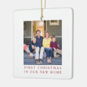 Eerste kerst nieuwe thuis foto keramisch ornament (Links)