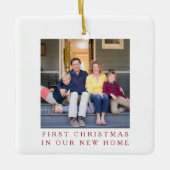 Eerste kerst nieuwe thuis foto keramisch ornament (Voorkant)