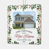 Eerste kerst nieuwe thuis foto ornament (Links)