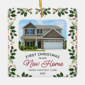 Eerste kerst nieuwe thuis foto ornament (Voorkant)