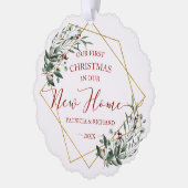 Eerste kerst nieuwe thuis groene kaart (Links)